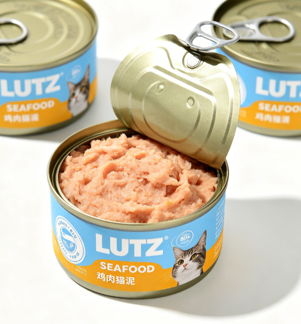 lutzseafoodHairball Control Wet Cat Food, Chicken Minced